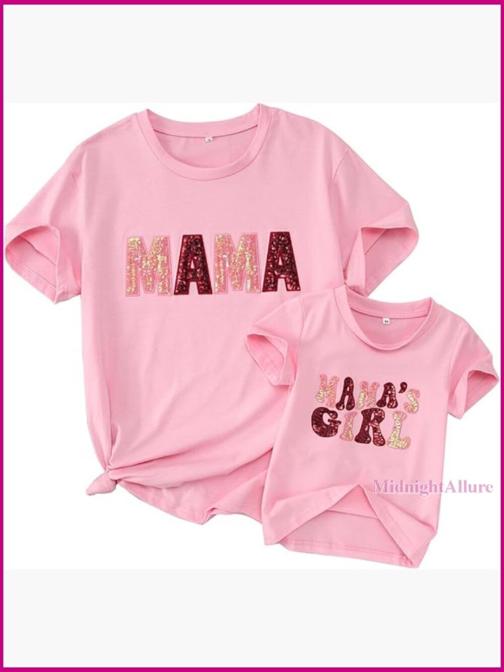 Mommy and Me Matching T-Shirts Short Sleeve Crewneck Cotton Blend Tee for Women